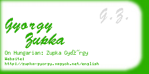 gyorgy zupka business card